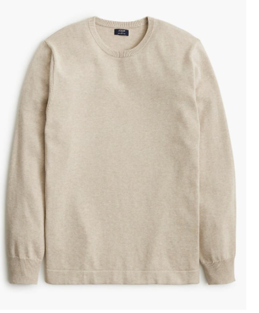 J. Crew Cotton Crewneck Sweater-Tee Heather Stone NWT